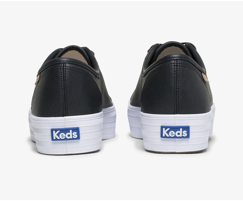 Zapatillas Keds Mujer Negras - Triple Kick Luxe Cuero - 023-XZROTY